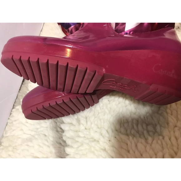 Coach Charm Signature Logo Quilted Pink Boots 8.5 - Picture 6 of 8